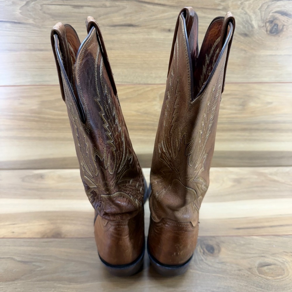Lucchese 1883 Brown Leather Snip Toe Mens 8.5 D Western Cowboy Rodeo Ranch - Picture 8 of 12
